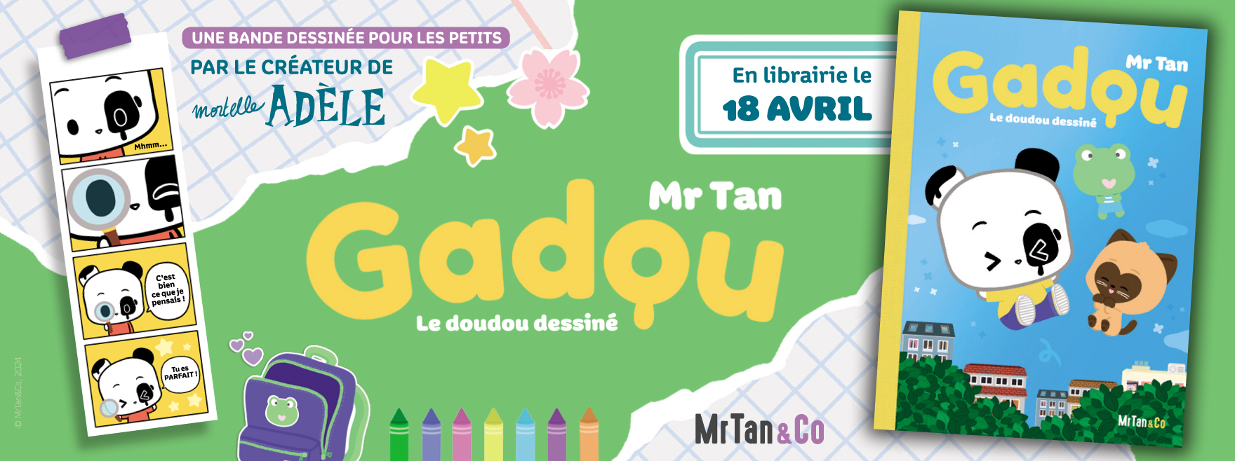 Bannière WEB - Sortie du tome 1 de Gadou le doudou dessiné par Mr Tan chez Mr Tan & Co